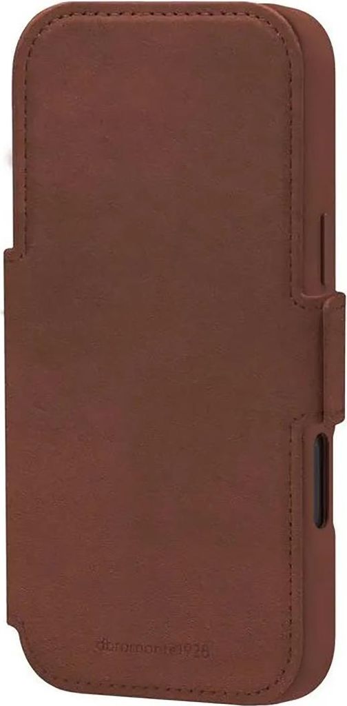 dbramante1928 Lynge - Flip-Hülle für Mobiltelefon - kompatibel mit MagSafe - genarbtes Leder - Dark Tan