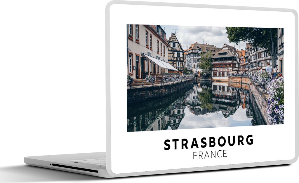 MuchoWow Laptop Aufkleber Sticker Cover Frankreich - Architektur - Wasser 36.5x27.5 cm - Laptop-Sticker