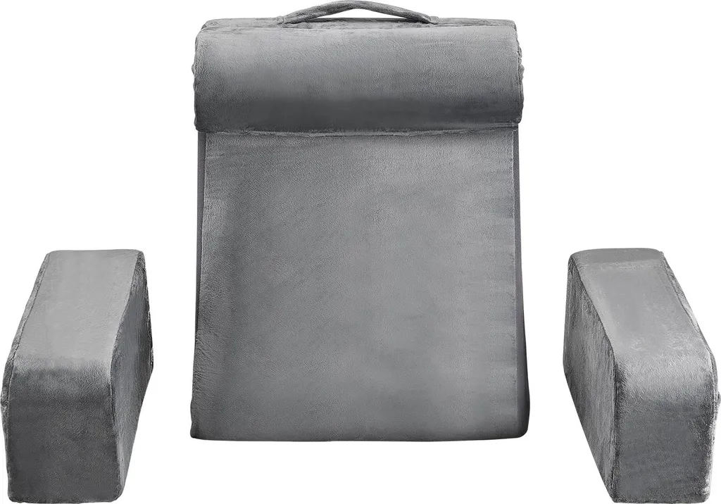 Dossier de lit ergonomique avec traversin amovible gris pour adulte