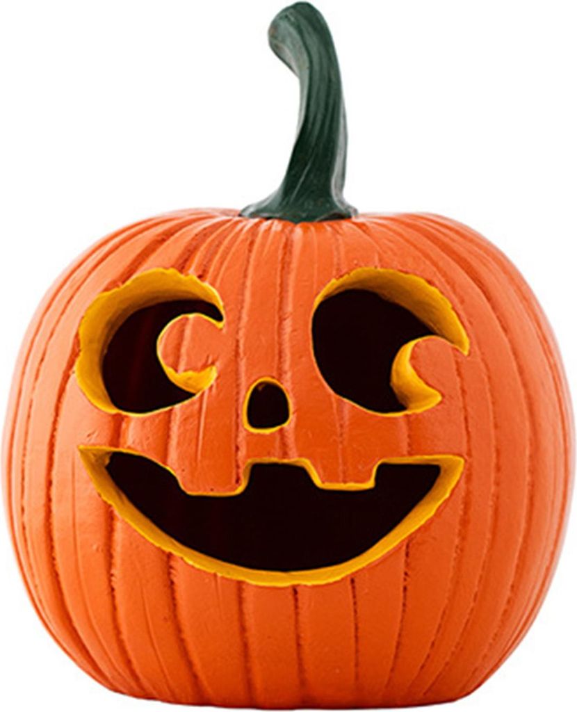Halloween-Kürbisfigur, gruselige, geschwungene Kürbisskulptur aus Kunstharz, herbstliche Bauernhaus-Tischdekoration für den Kaminsims der Verand...