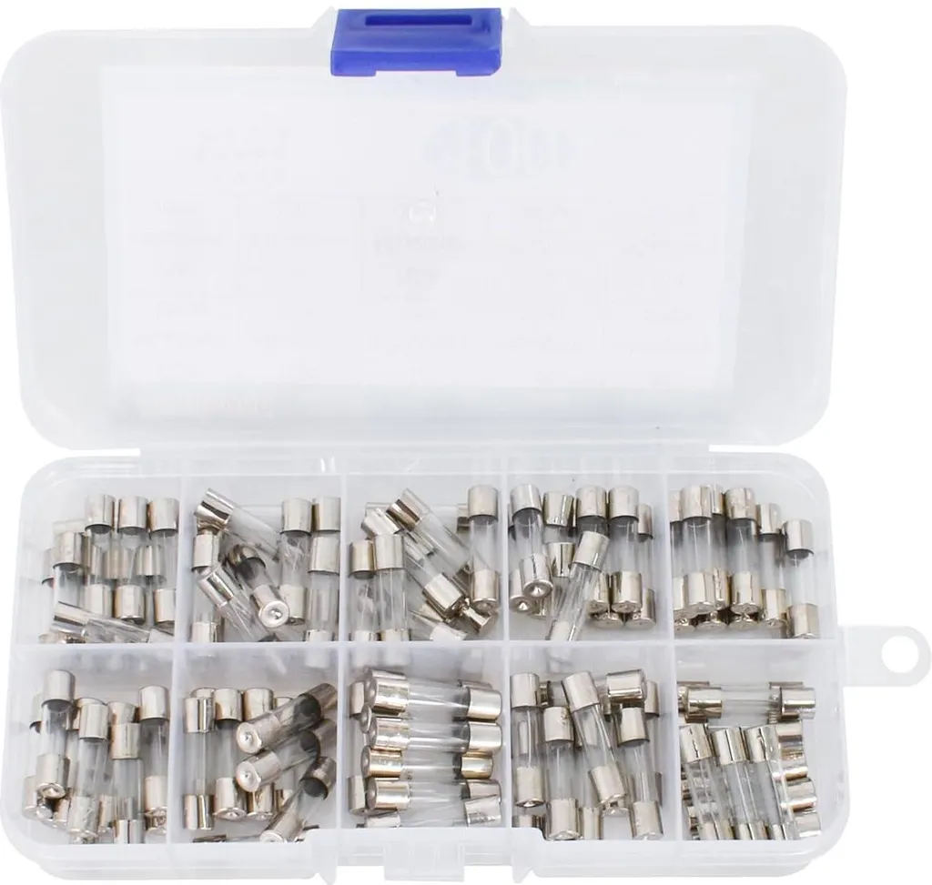 Fusible 5x20mm 250V Assortiment 100 Unités en Verre pour Réparation