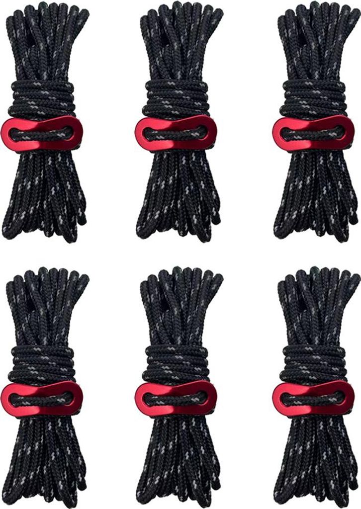 8-Knopf-Hochleistungs-Campingseil – 3,5 mm reflektierende Outdoor-Abspannleinen mit Spannvorrichtung, starkes Nylonseil für große Zelte, Planen...