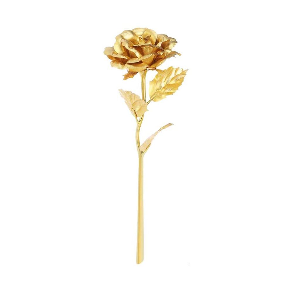 Goldene Vergoldete Gold Rose MIT STÄNDER Deko Rosen Valentinstag Liebes Geschenk 
