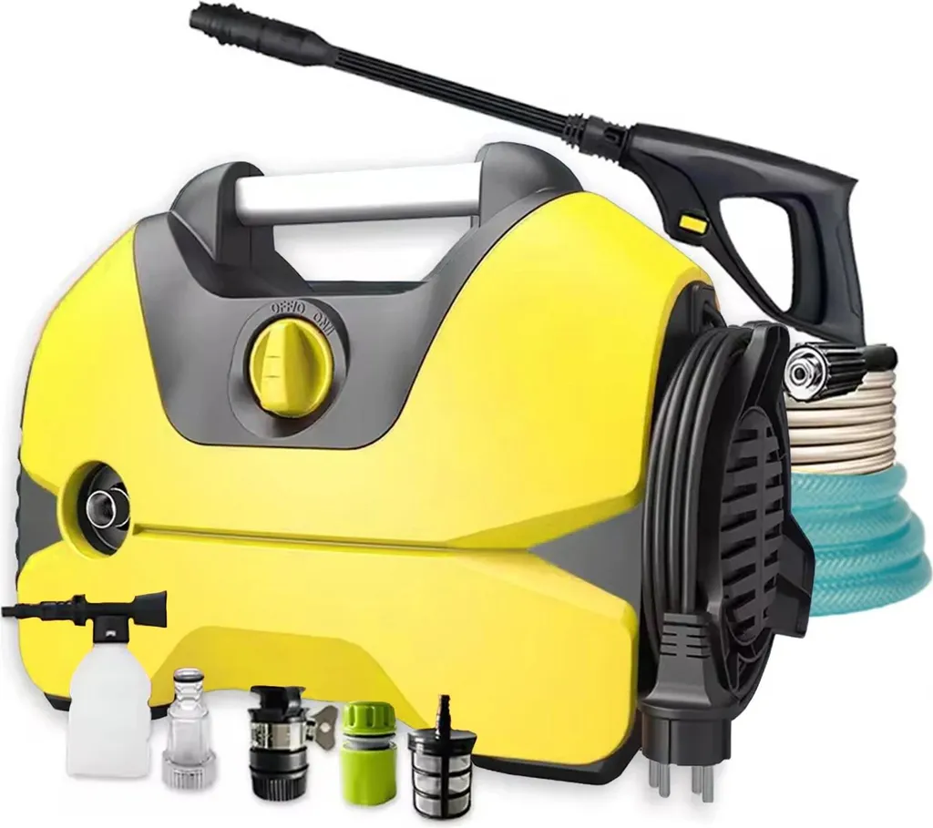 Nettoyeur haute pression jaune électrique filaire pour lavage de voiture