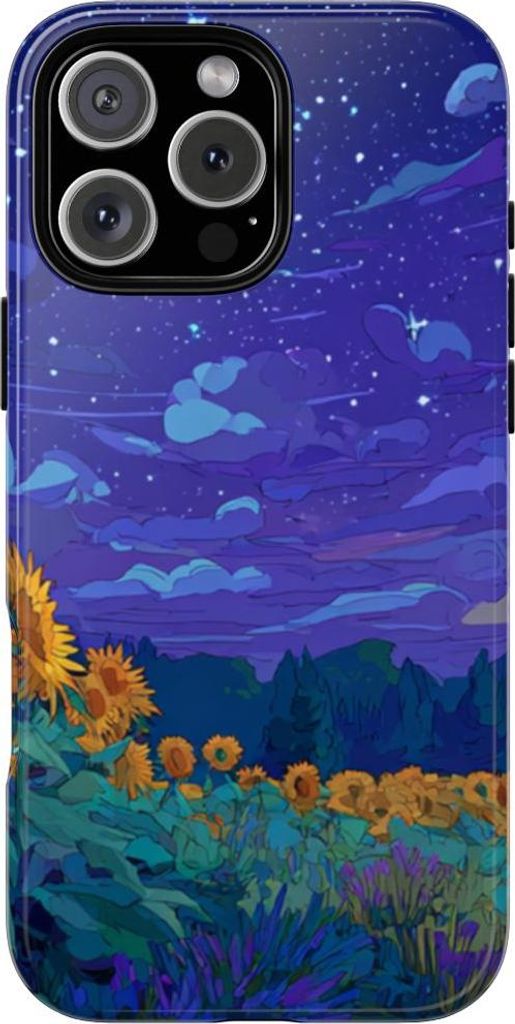 Sternenklare Sonnenblumenwiese – Hülle Kompatibel mit iPhone 16 Pro Max