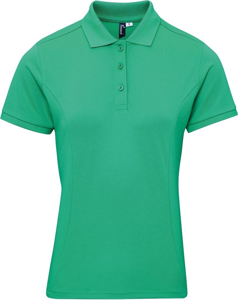 Premier Damen Polo-Shirt Coolchecker mit CoolPlus RW6269 (S) (Kellygrün)
