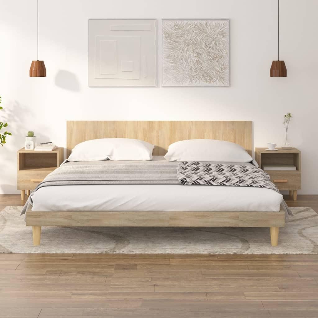 vidaXL Nachttische 2 Stk. Sonoma-Eiche 40x35x47 cm