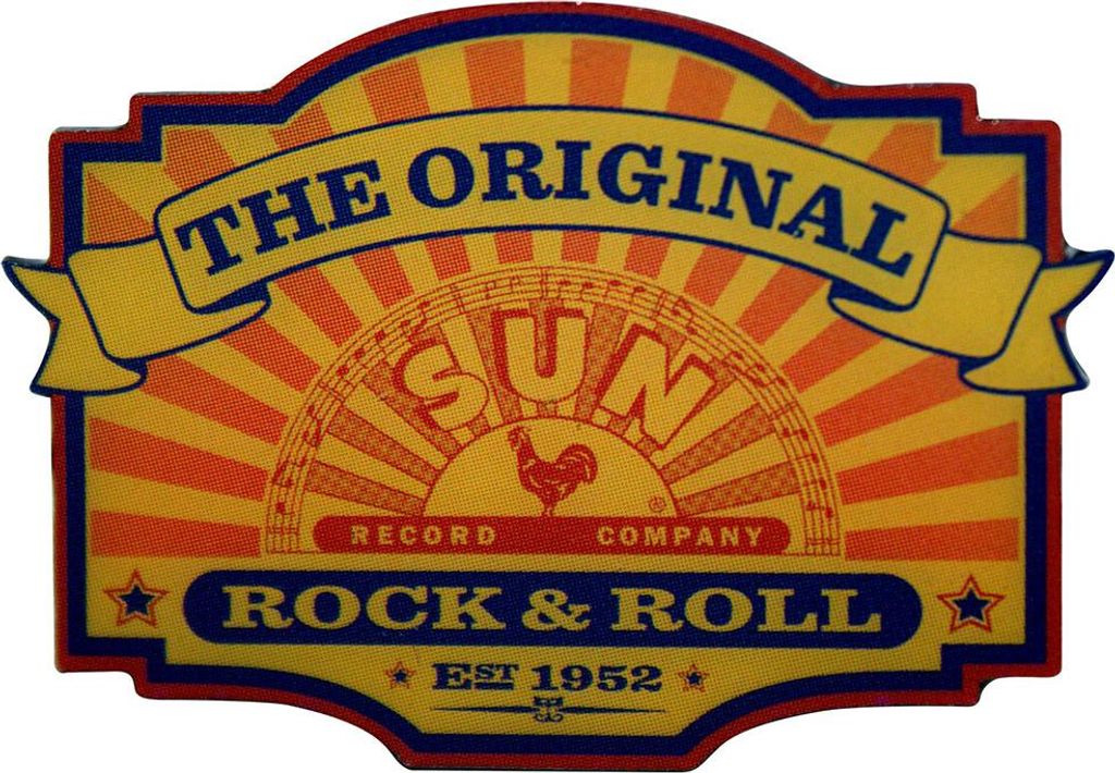 Sun Records - "Elvis The Original" Nadel-Abzeichen, Edelstahl RO14343 (Einheitsgröße) (Gelb/Orange/Blau)