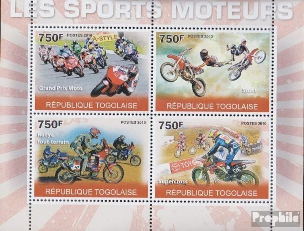 Briefmarken Togo 2010 Mi 3644-3647 Kleinbogen (kompl.Ausg.) Produktbild 