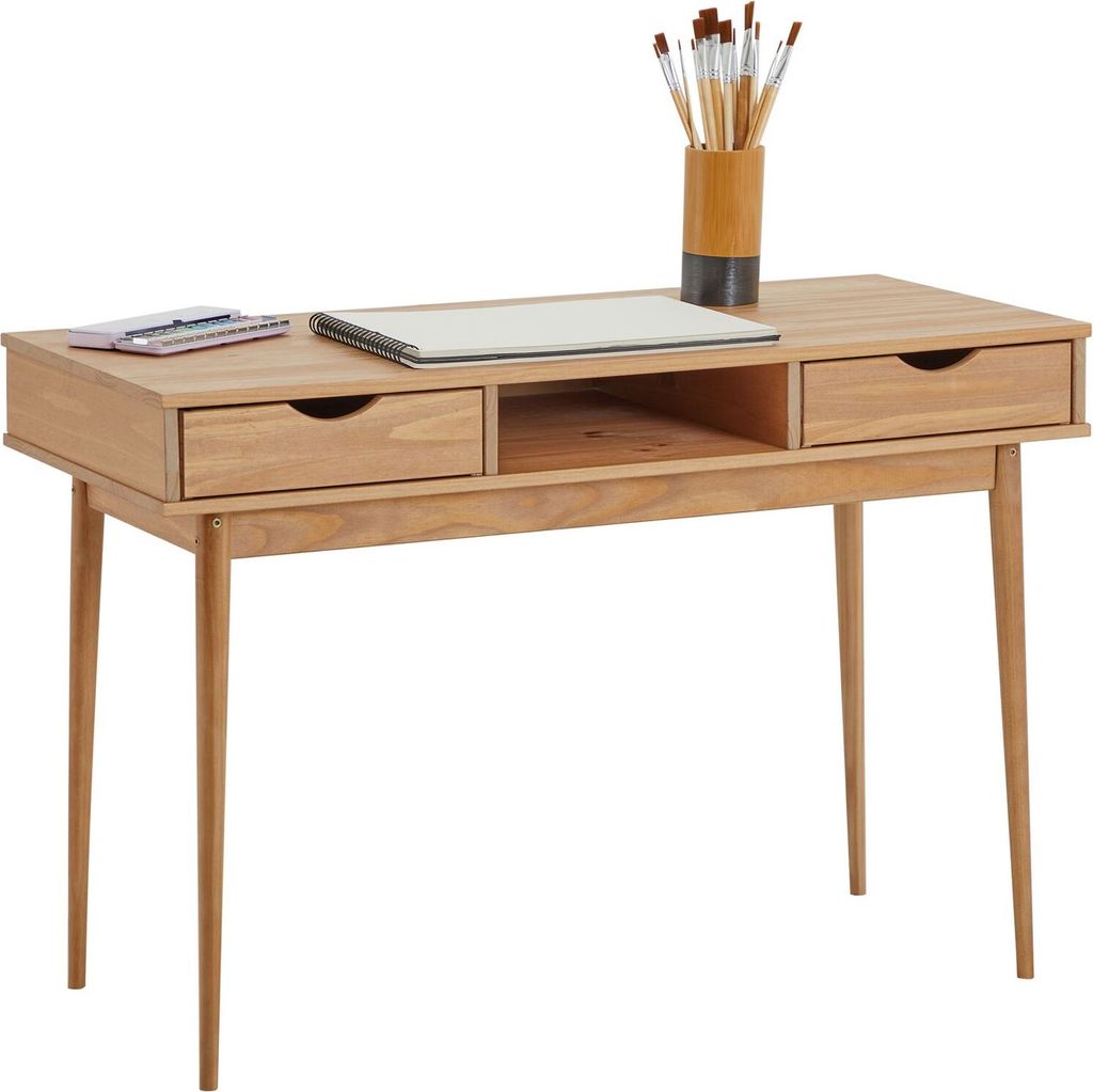 Schreibtisch STEFANO braun - Bürotisch mit 2 Schubladen und Produktbild 2