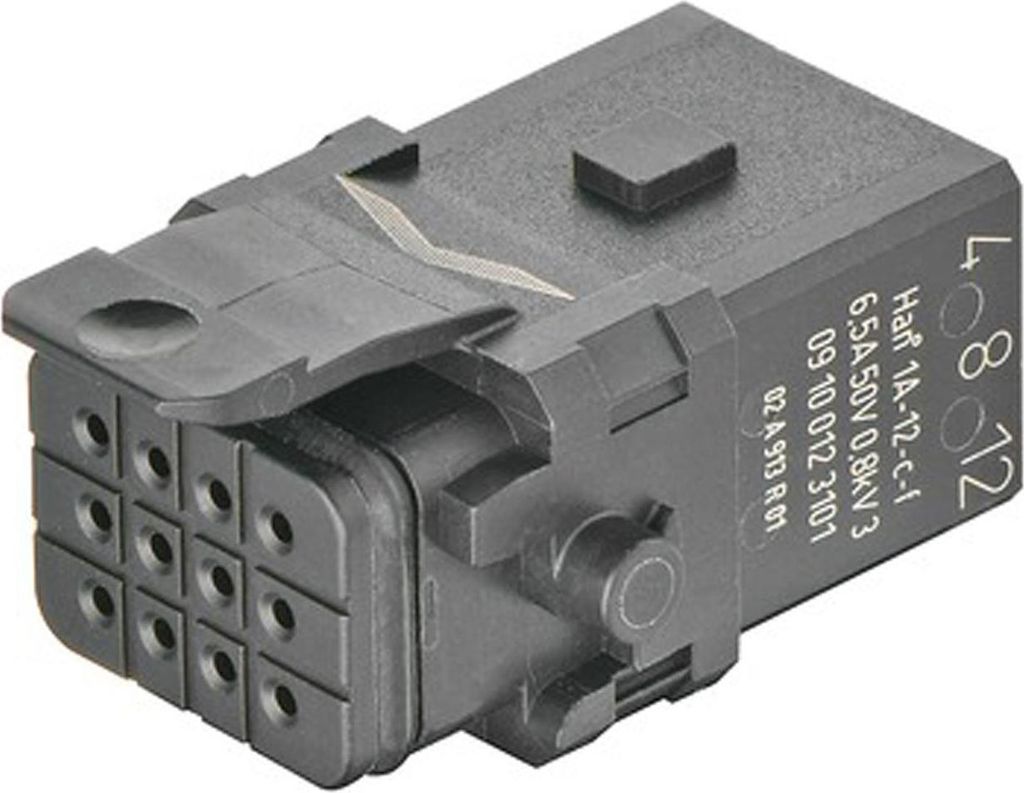 HARTING Han 1A Kompaktsteckverbinder Buchseneinsatz (F) Crimpanschluss, 12-polig 50V, 6,5A - 1 Stück