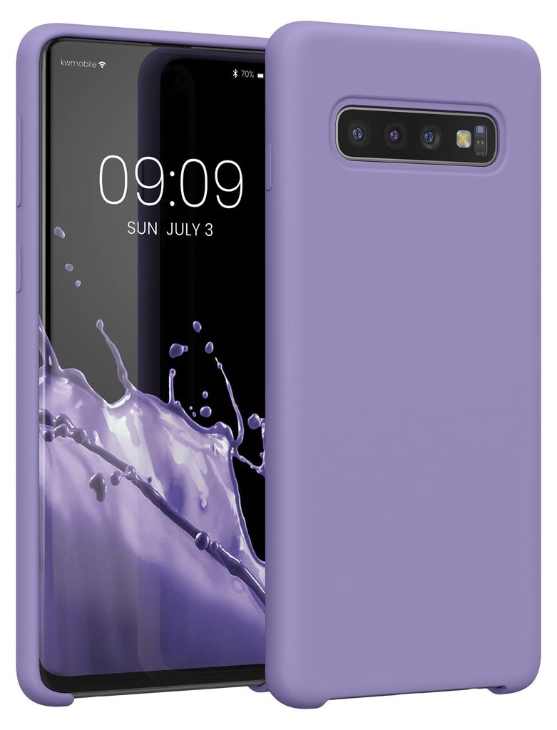 kwmobile Handyhülle für Samsung Galaxy S10 Hülle - Case Silikon - Kabelloses Laden - Schutzhülle Cover in Veilchen Lila