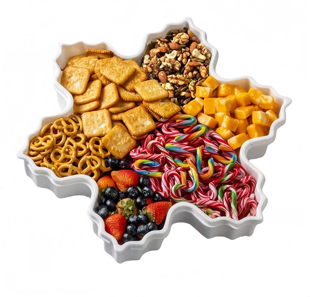 1/2 Stück Weihnachts-Serviertablett mit Deckel für Snacks, Kekse, Kosmetik, Schrein, festliche Geschenke