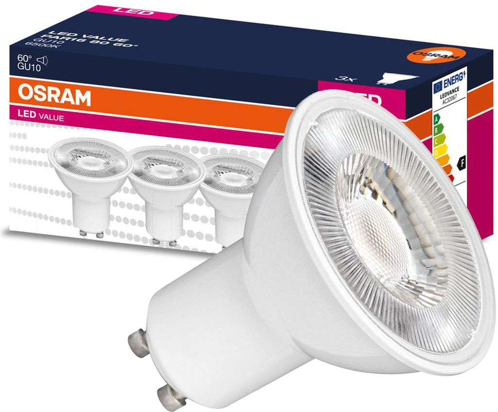 3x LED-Lampe PAR16 Reflektor GU10 Leuchtmittel 6,9 W = 80 W Produktbild 