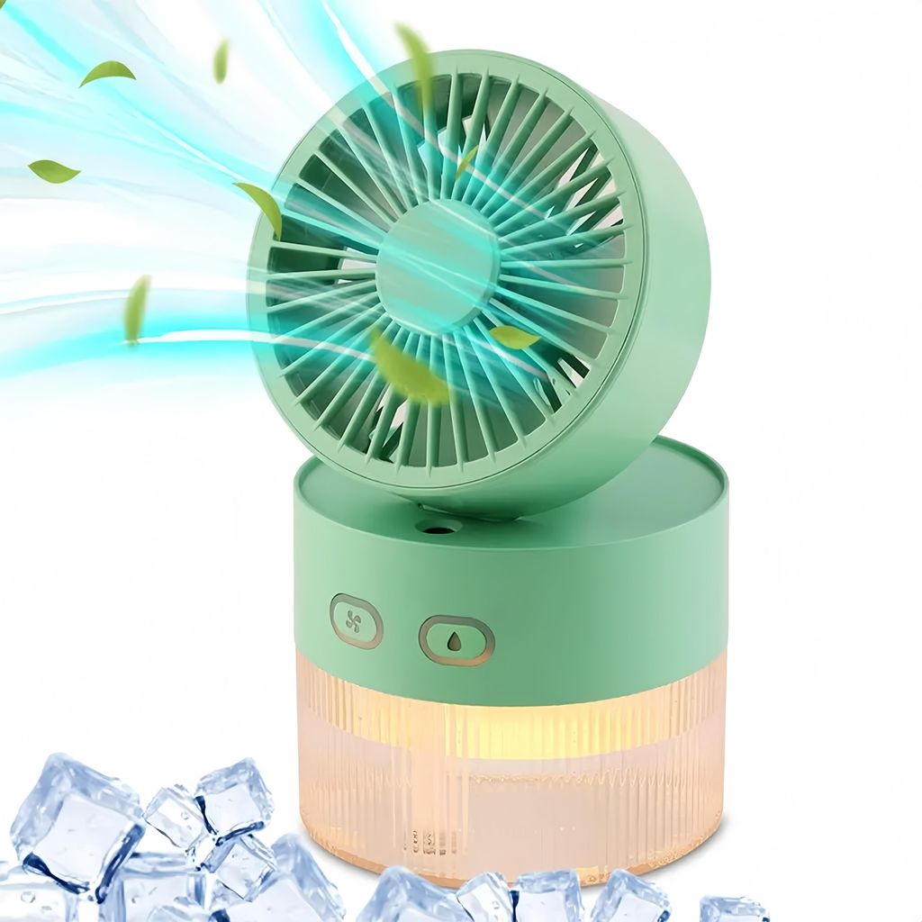 3-in-1 Sprühventilator Tisch, mit Sprühnebel, Nebel Licht, Produktbild 