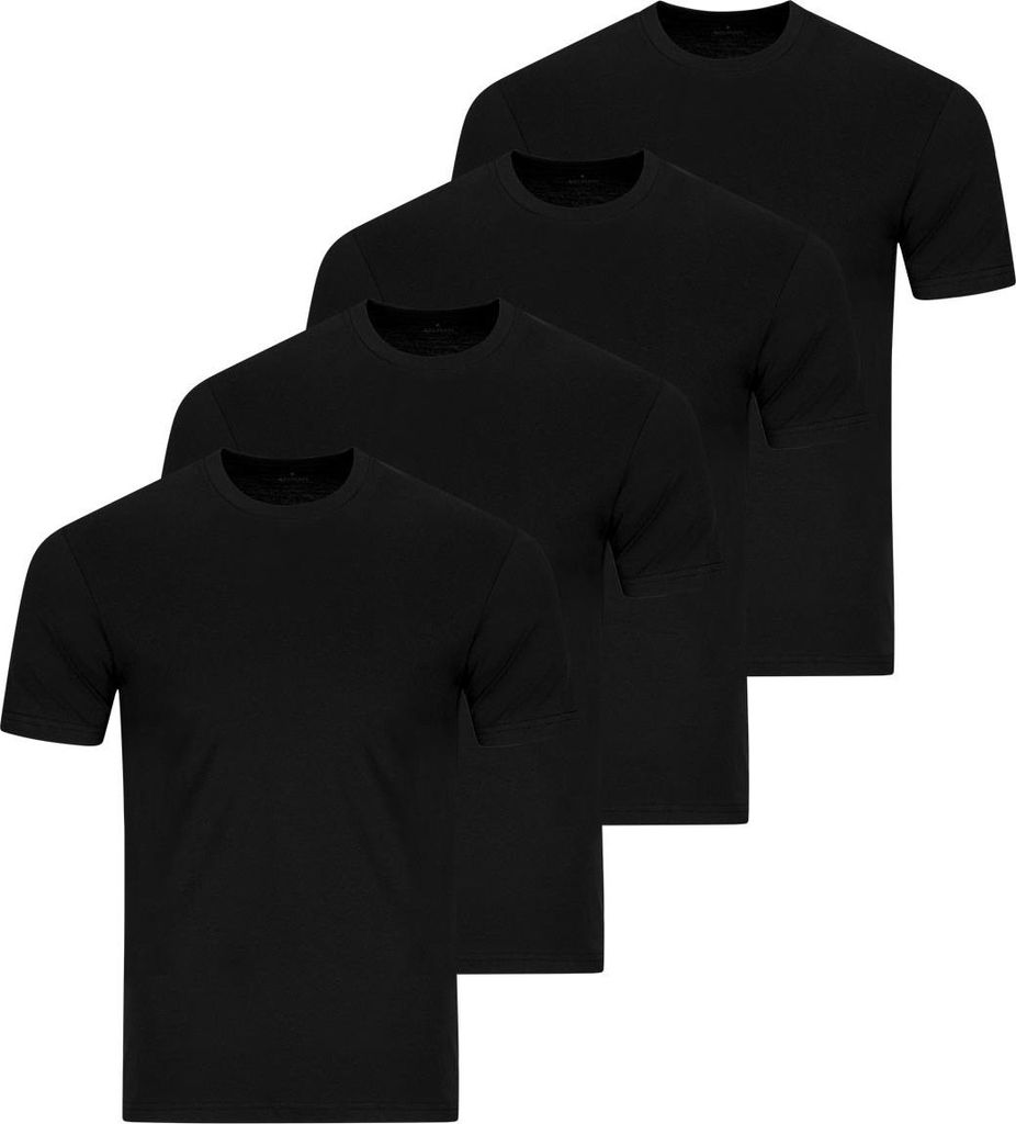 RAGMAN 4er Pack Basic Unterhemd / Shirt Kurzarm Bequem und atmungsaktiv, Vielseitiges Basic, Optimale Passform