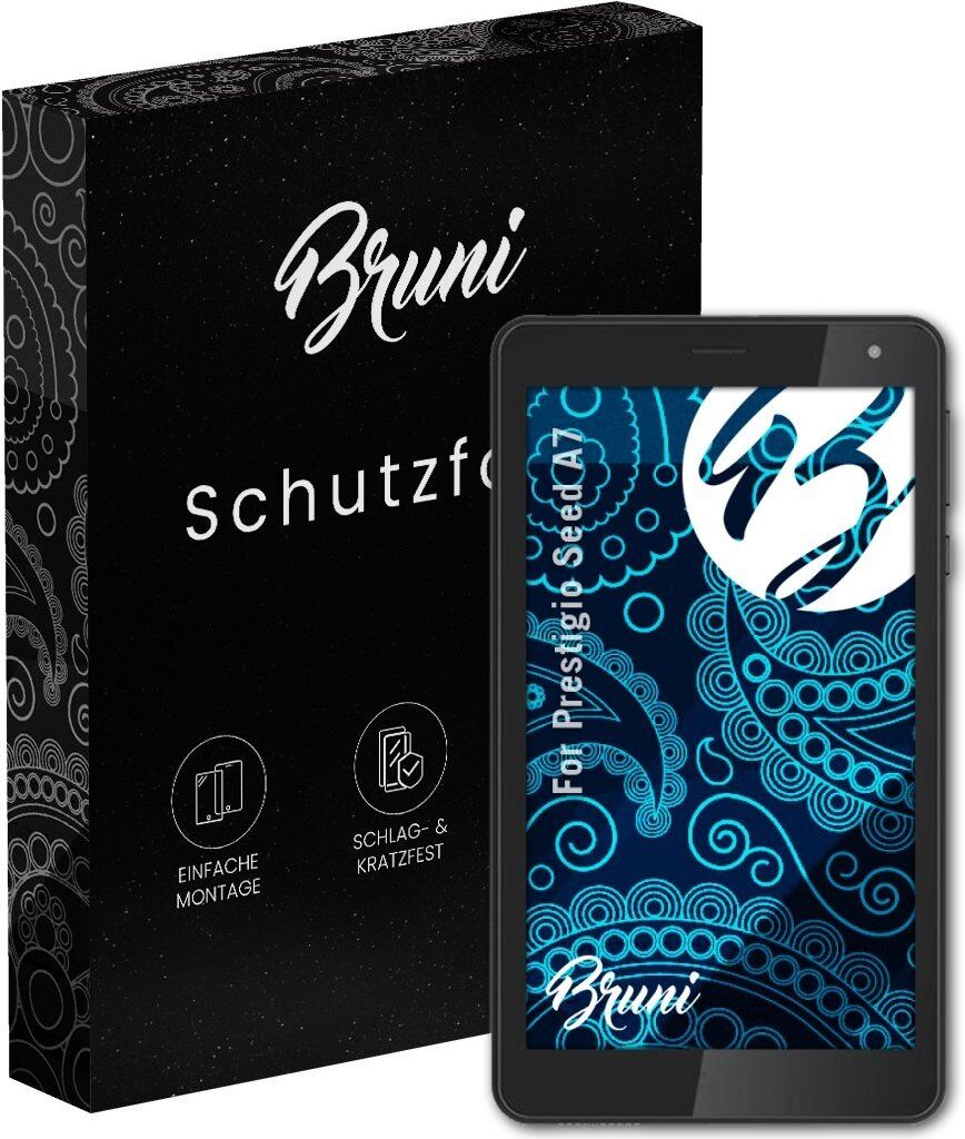 Bruni Basics-Clear 2x Schutzfolie kompatibel mit Prestigio Seed A7 Folie