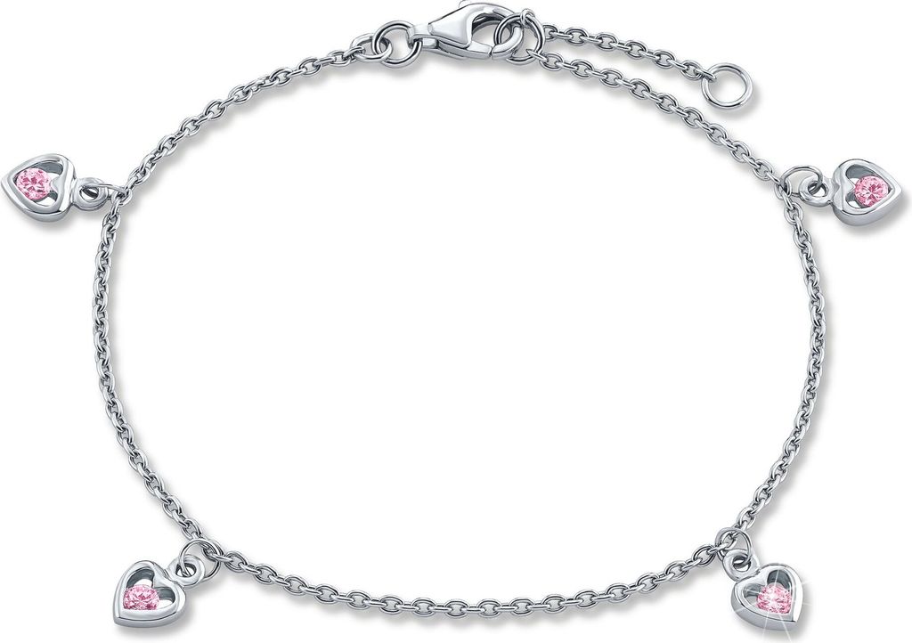 Prinzessin Lillifee 2034230 Bettelarmband mit 4 Herzchen Anhängern