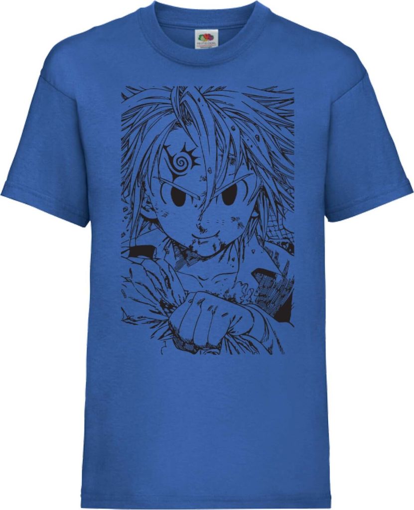 Kinder T-Shirt The Seven Anime Deadly Manga Sins Meliodas 02 Nanatsu No Taizai, 12-13 Jahr - 152 / Blau