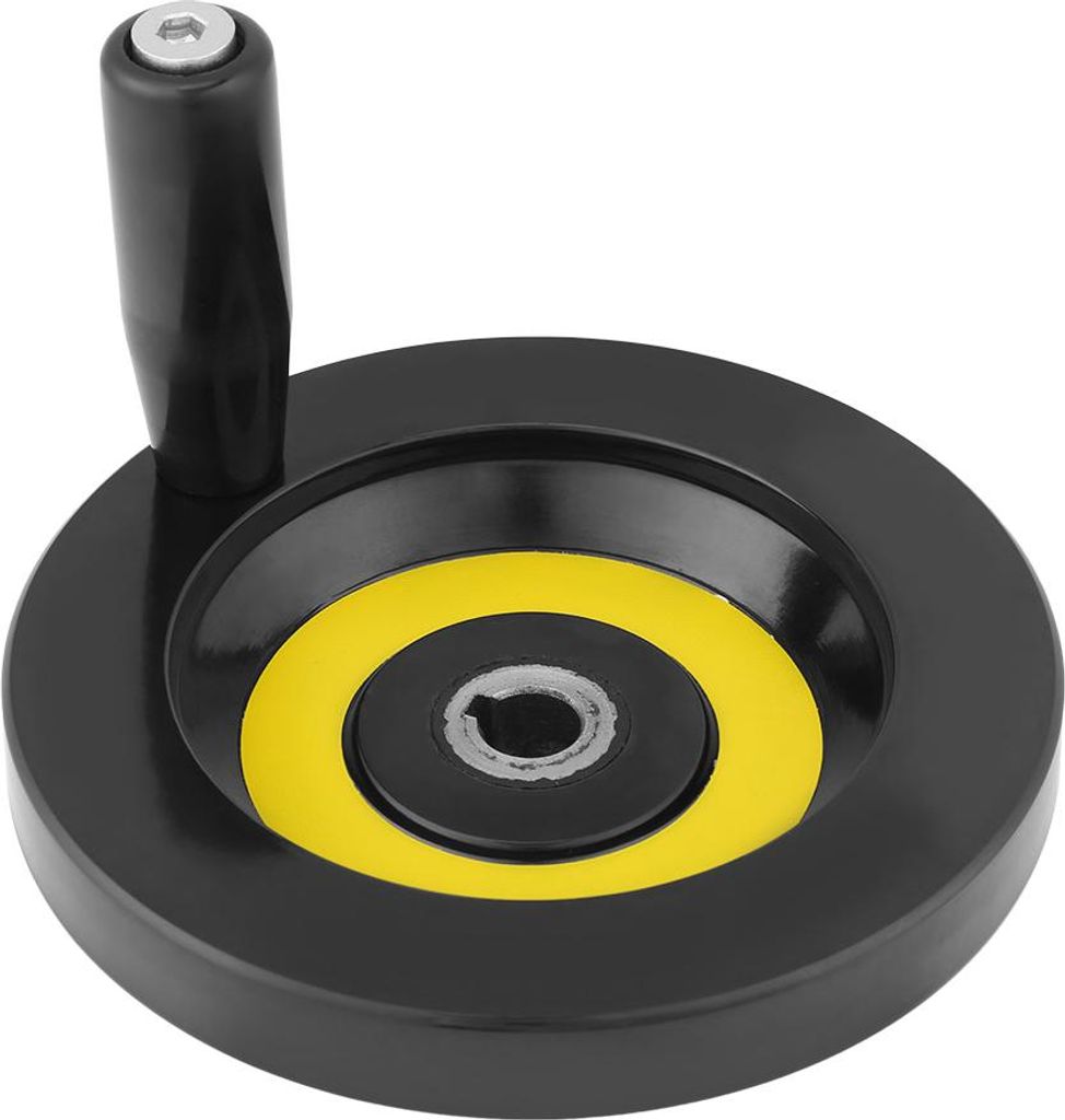 1 Stück schwarzes hinteres Wellenhandrad für Dreh- und Fräsmaschinen mit drehbarem Griff (12 x 125 mm)