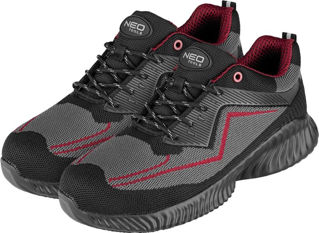 NEO TOOLS Leichte SB Sicherheitsschuhe mit Stahlkappe - Robuste, atmungsaktive Arbeits-Halbschuhe mit EVA-Sohle