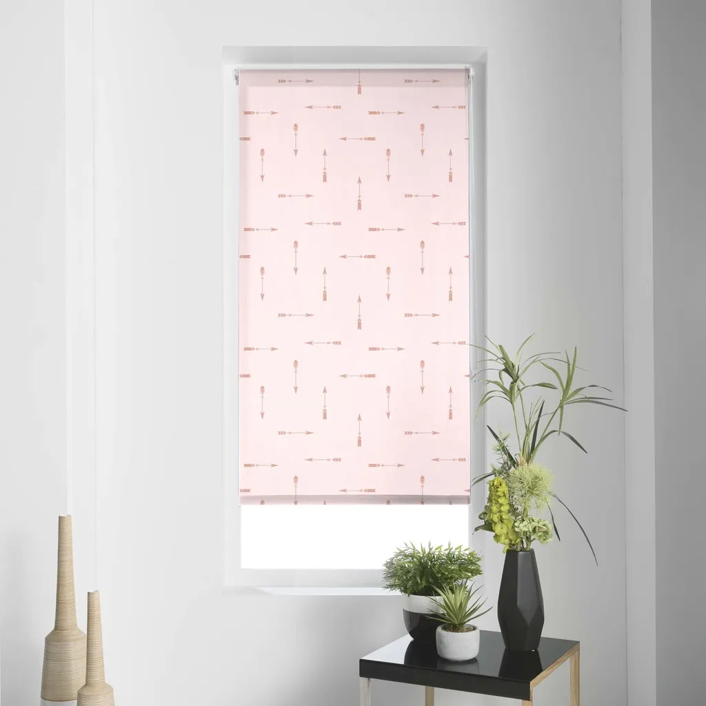Store indien rose 60x180 cm tamisant en coton avec motifs ethniques