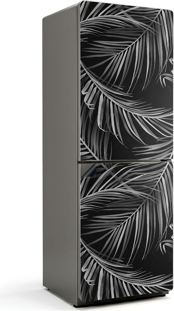Blätter in einem zarten Arrangement – Magnetische Kühlschrank Abdeckung – Dekorfolie magnetisch Küche – Kühlschrank Magnet Deko – selbs...