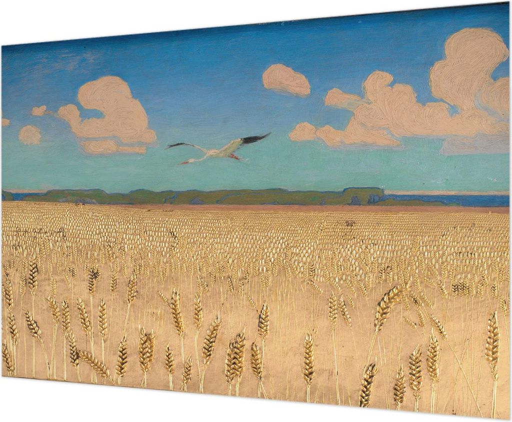 Wandtapete - Dekorative Tapete für Wohnzimmer - Tapetenfolie für Wanddekoration - 312x219 cm - Weizenfeld