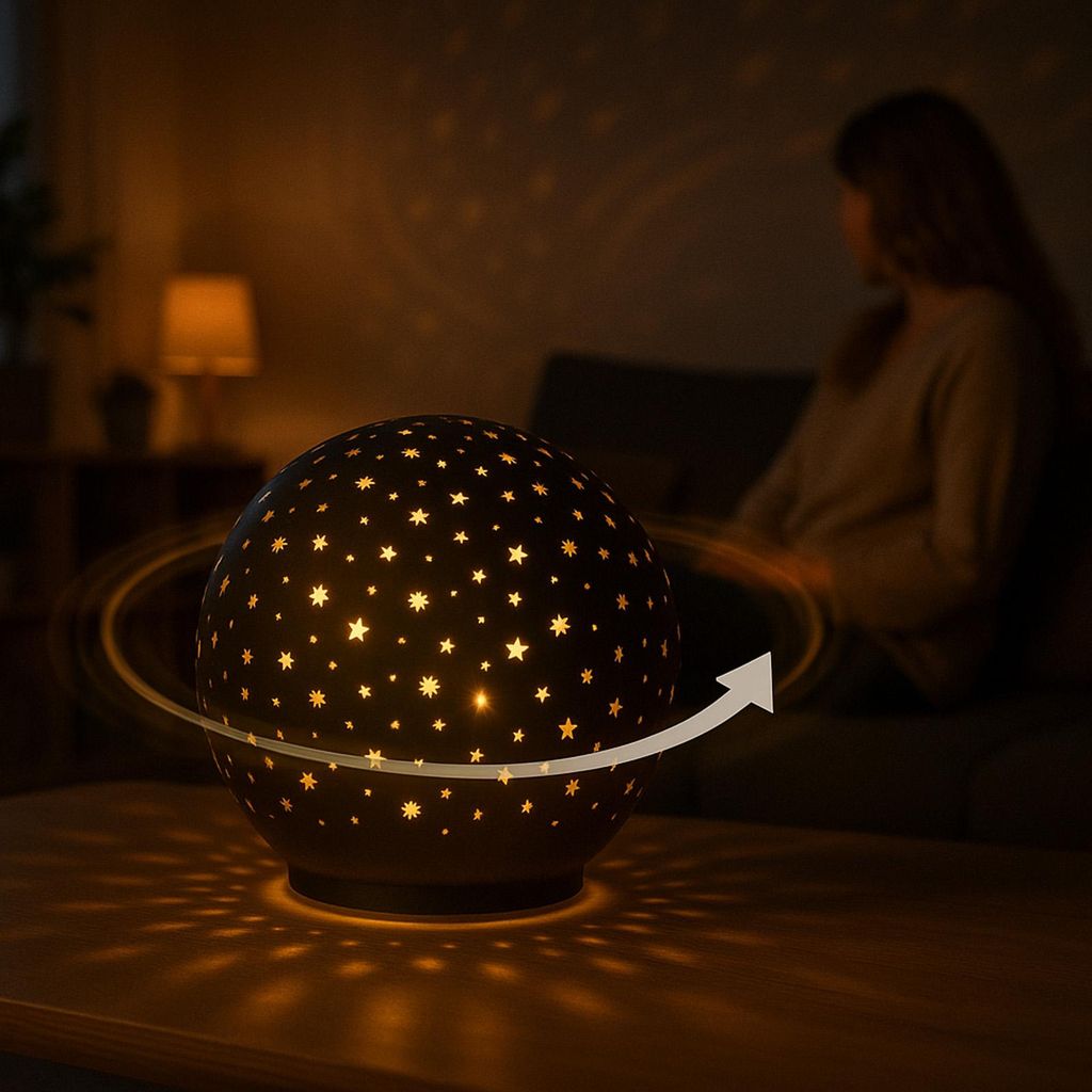 formano LED Deko-Kugel Drehend Schwarz - 15cm Glaskugel Produktbild 