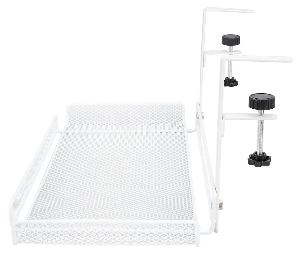Gestionnaire de câbles à pince blanc pour bureau avec support router - 3