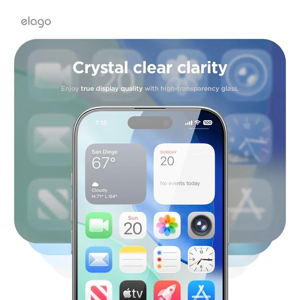 Verre blindé iPhone 17 Pro Elago 9H : protection d'écran anti-rayures - 7