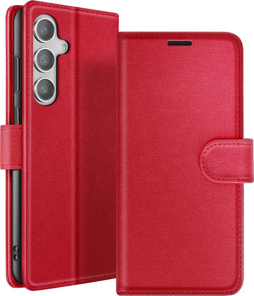 Zanaé, Portemonnaie Etui Galaxy S24 FE Ständer Magnetverschluss, Rot