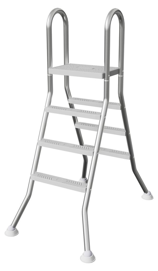 QEENTOE 3-stufige Poolleiter Edelstahl 304, silberne Produktbild 