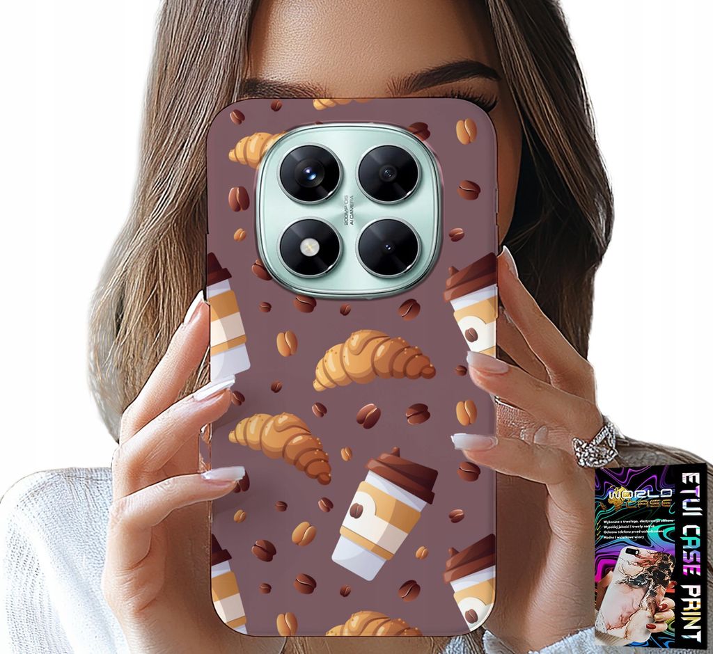 Gehäuse Für Xiaomi Note 14 Pro 5G - Gehäuse Mit Kaffee-Croissants Und Bohnen Im Hintergrund