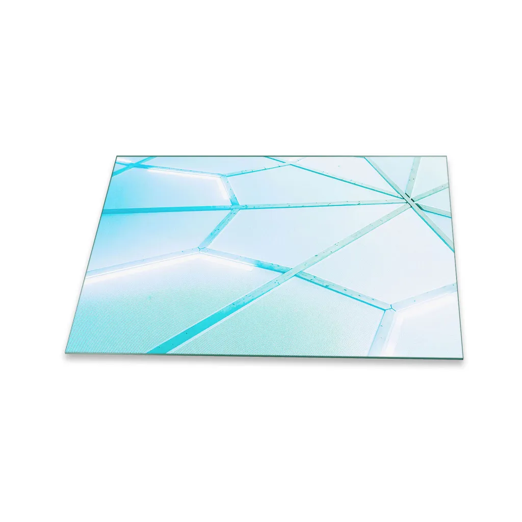 Copri Piano Cottura 80x52 Vetro Temperato Blu Astratto | Protezione Top