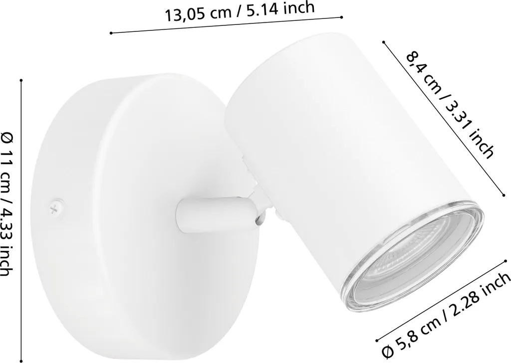Lampe Eglo Consuma 1 Blanche - Solution Éclairage Petit Espace et Précis - 4