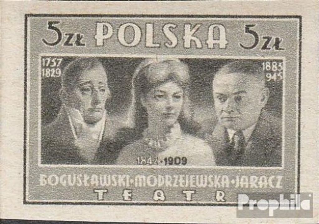 Briefmarken Polen 1947 Mi 458B postfrisch Kultur