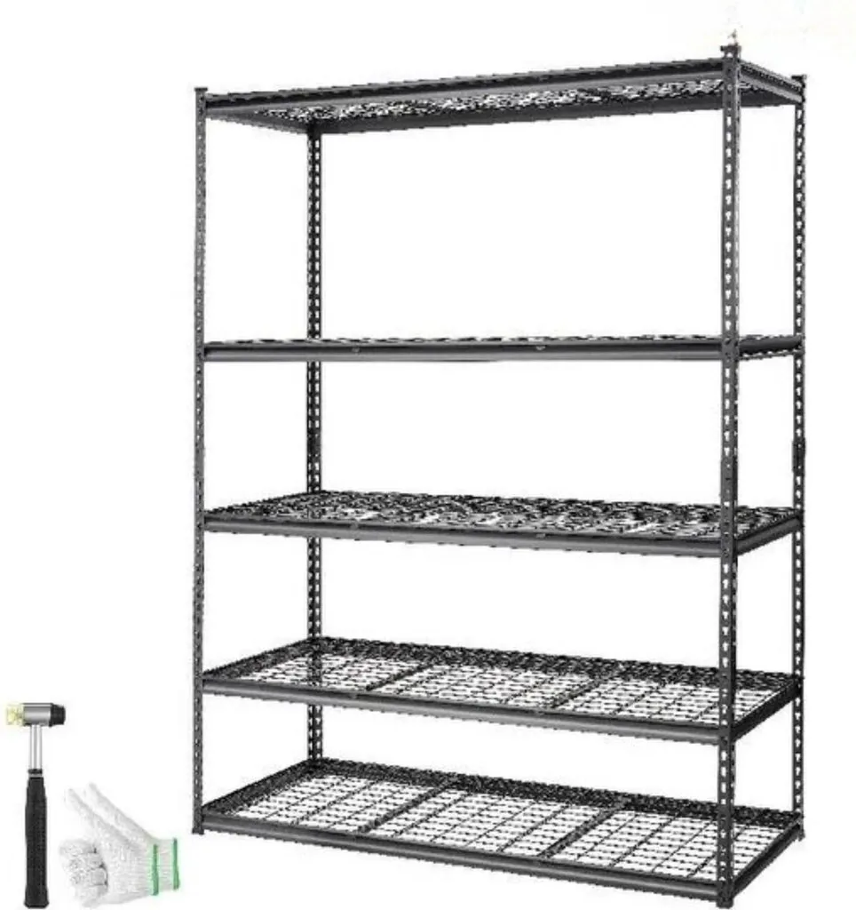 Étagère de Rangement Garage et Atelier Noire 152x61x198 cm Bureau PRO