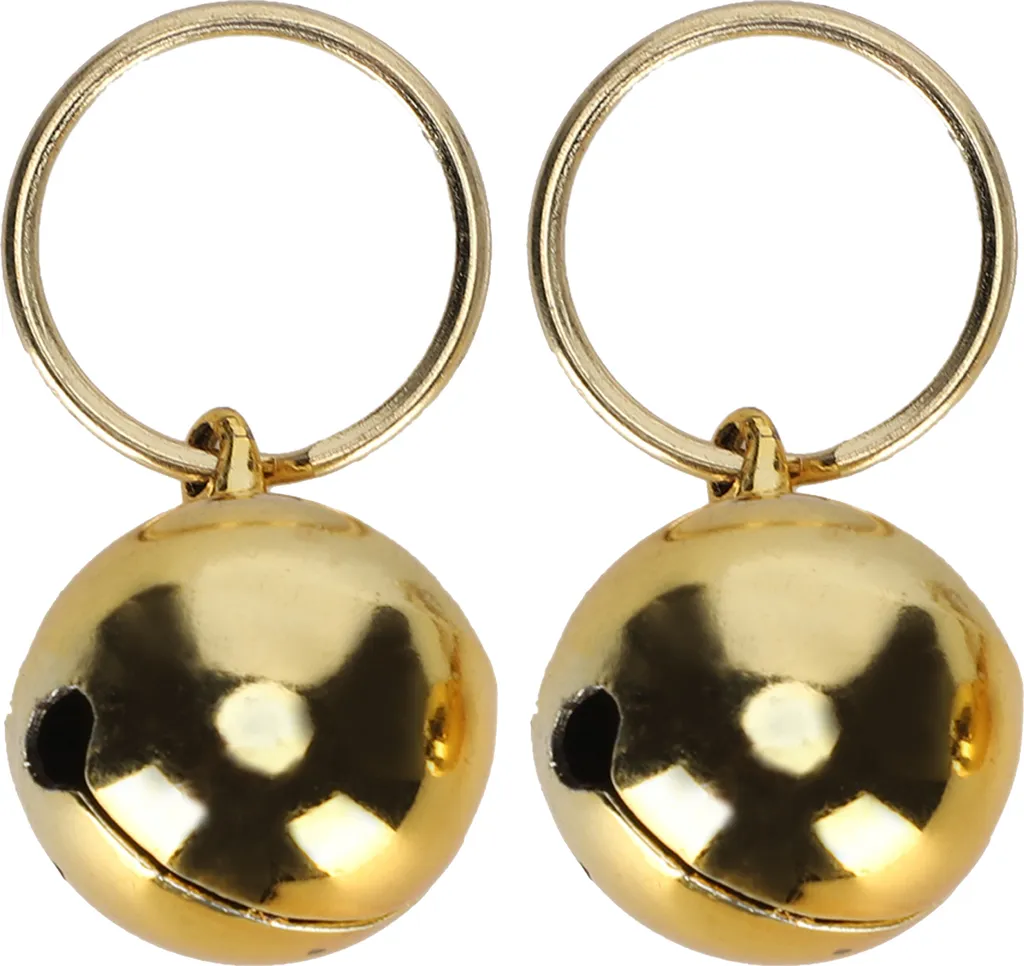 2 pezzi campanelli in ottone, inossidabili con anello portachiavi, per collana, tono oro