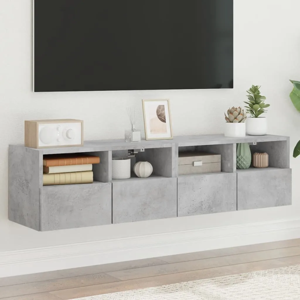 Mobile Porta TV Sospeso Maison Exclusive 2 Pezzi Cemento - Ordine in Casa