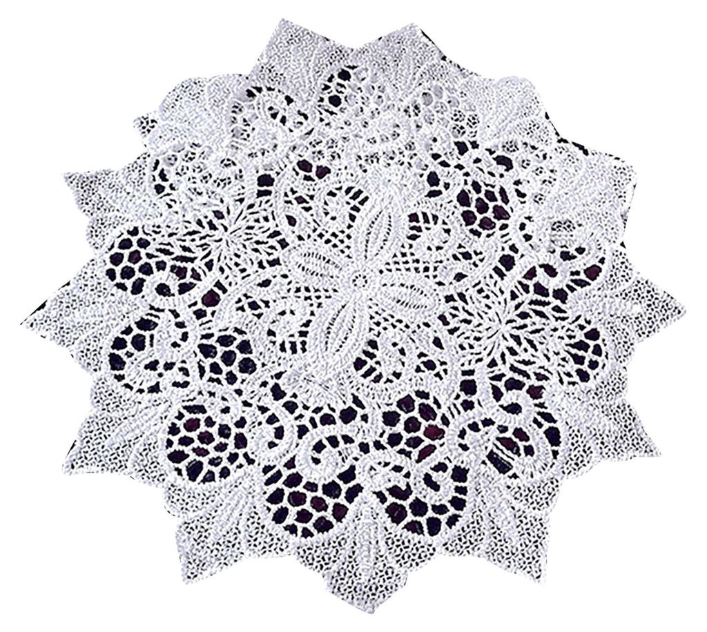 Vintage runder Spitzenuntersetzer, weißer Spitzenuntersetzer mit Blumenmuster, Retro-Getränkeuntersetzer, hitzebeständige Matte schützt Tische ...