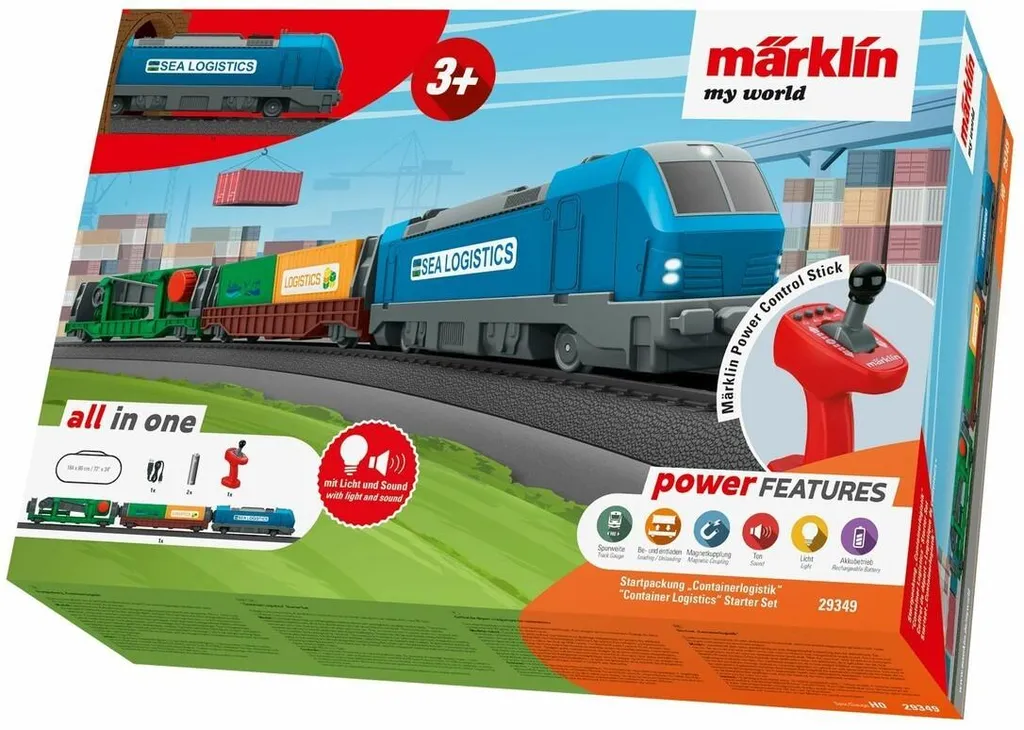 Train miniature My World Märklin H0 Coffret Logistique de Conteneur
