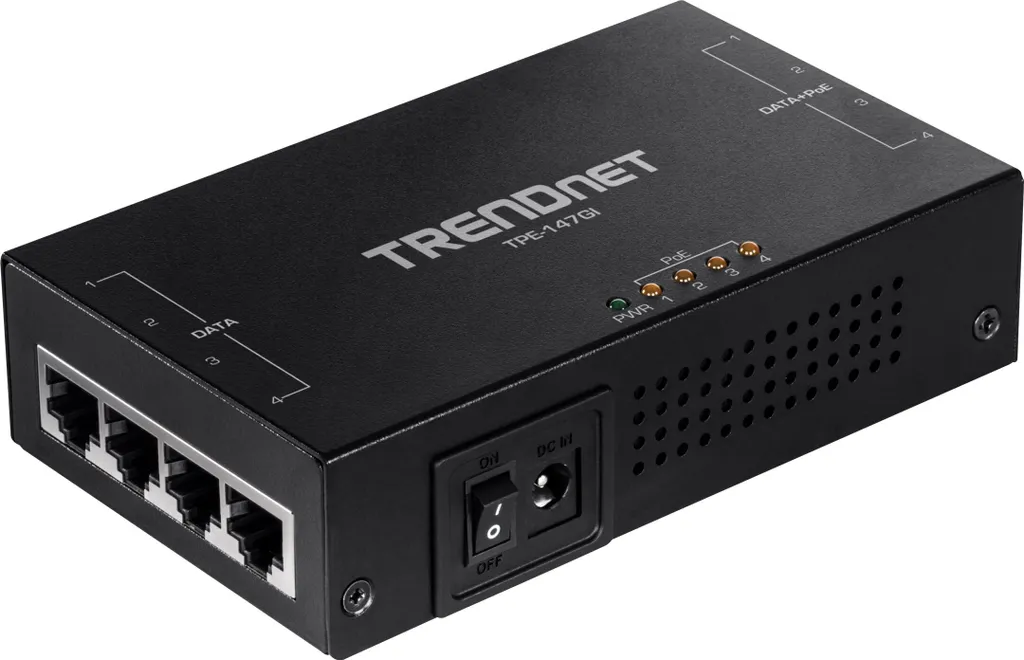 Injecteur PoE+ 4 ports 65W pour extension réseau vidéo et Wi-Fi 6 Mesh