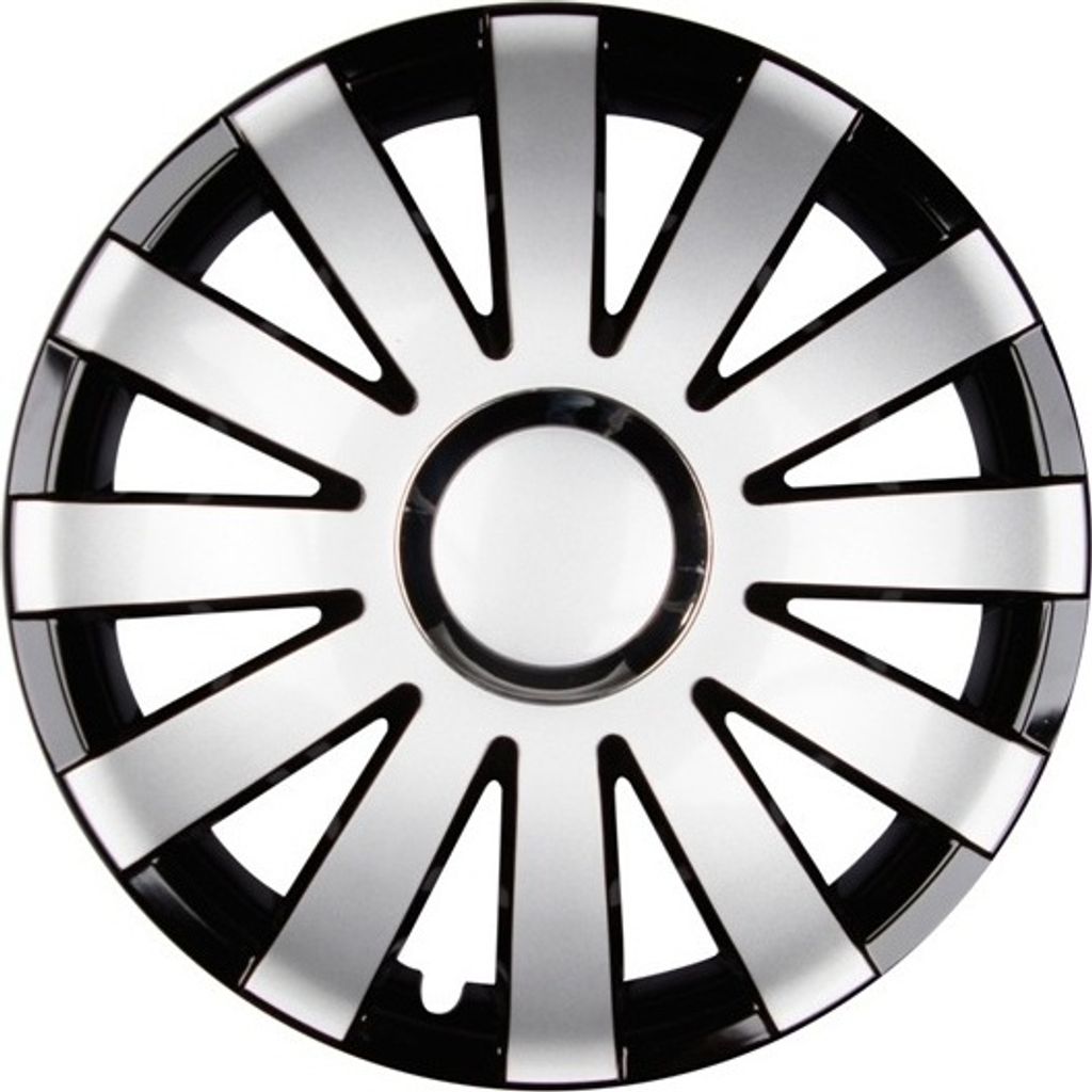 4x PREMIUM DESIGN Radkappen Radzierblenden "Onyx" 16 ZOLL #41 in Schwarz Silber