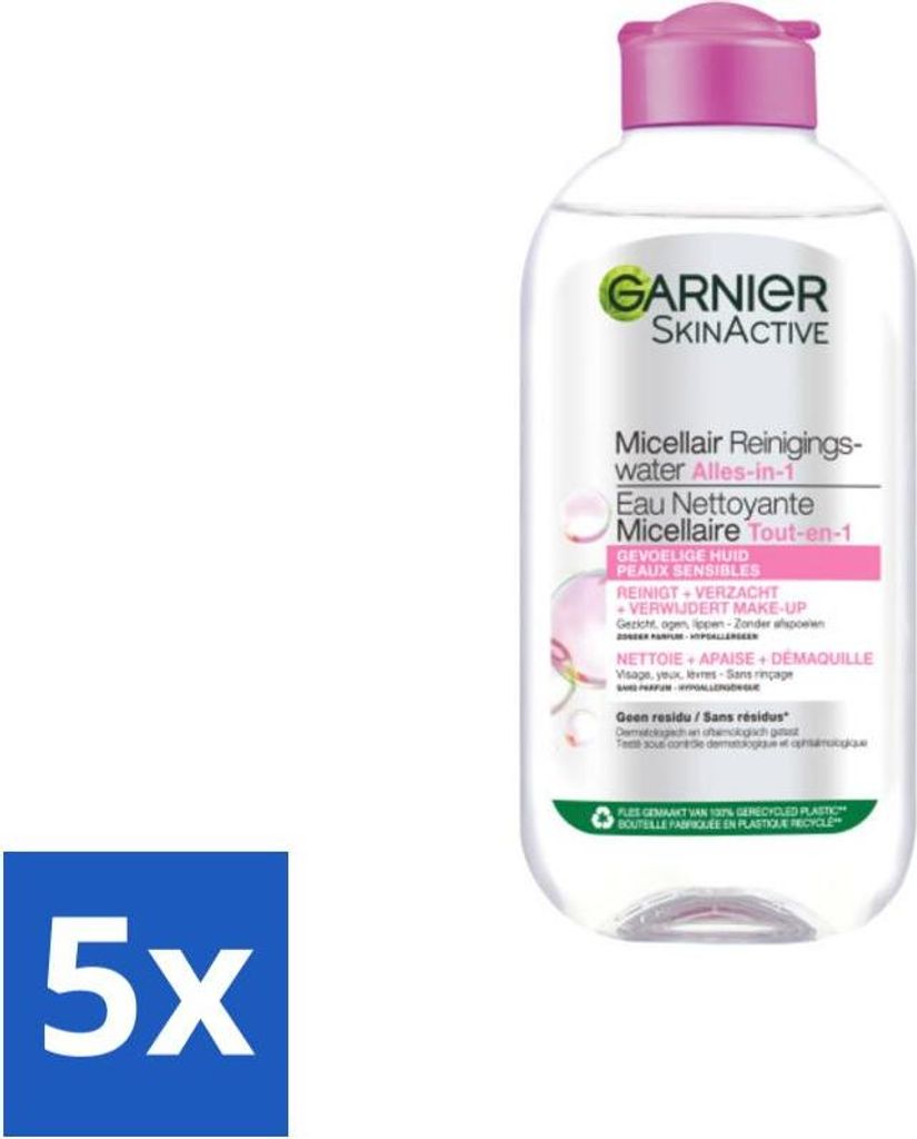 Garnier - SkinActive - Mizellenwasser - Empfindliche Haut - Gesichtsreinigung - 200 ml - Vorteilspack - 5 Stücke