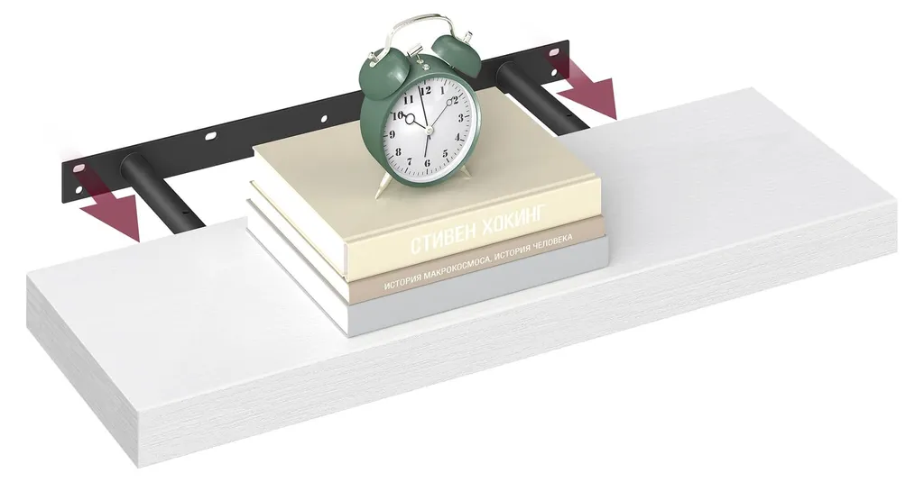 Étagère Murale Épaisse Blanche 60 cm - Finition Invisible Haute Qualité