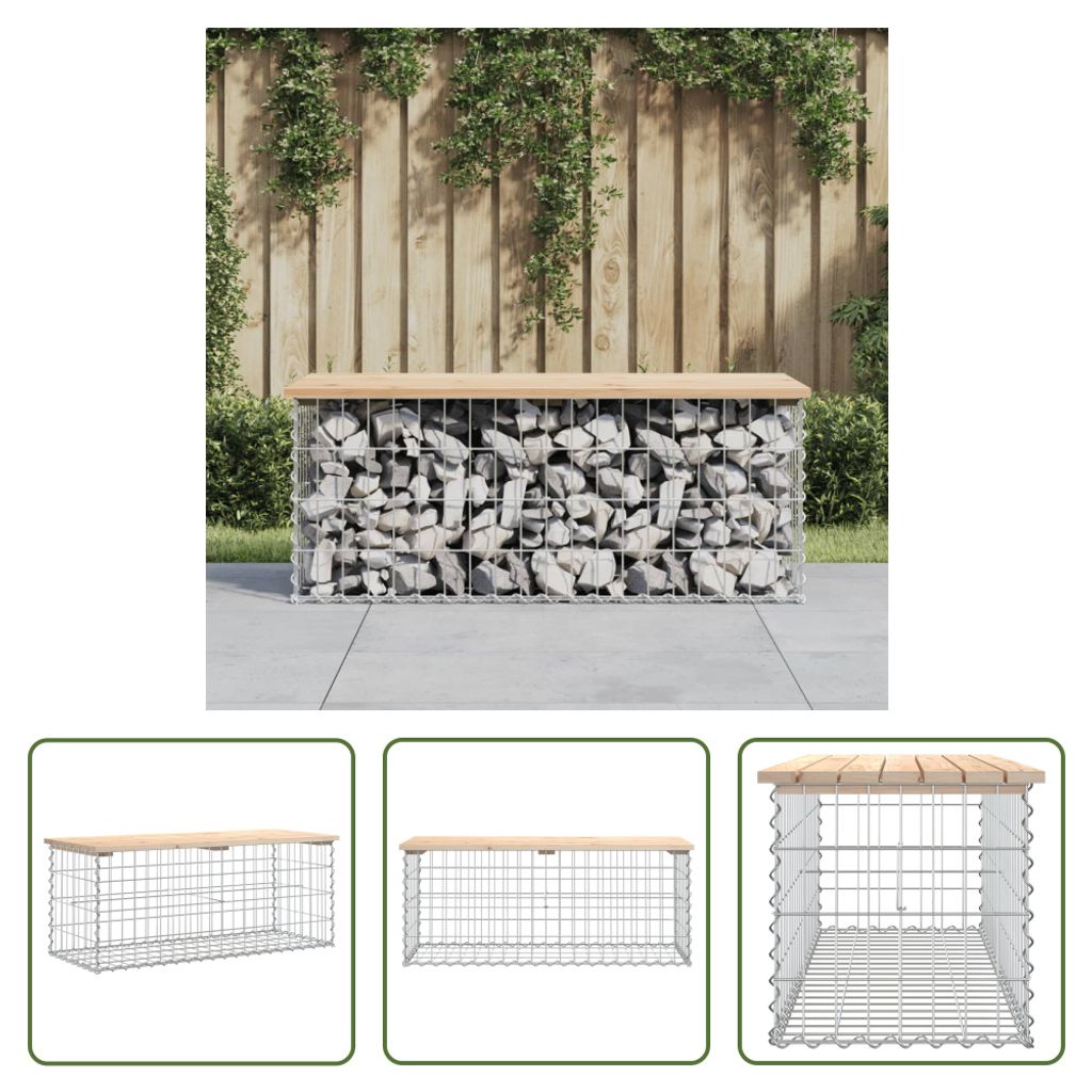 The Living Store Gartenbank aus Gabionen 103x44x42 cm Produktbild 