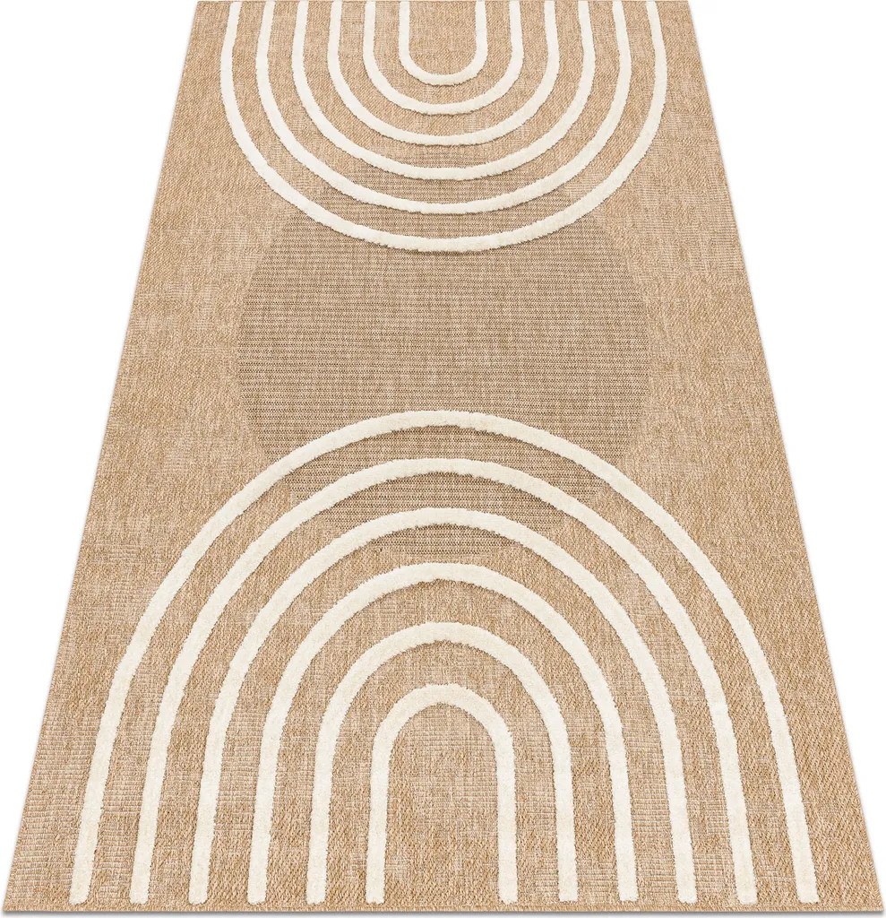 Tapis géométrique 180x270 cm SPARK - Texture sisal beige et crème