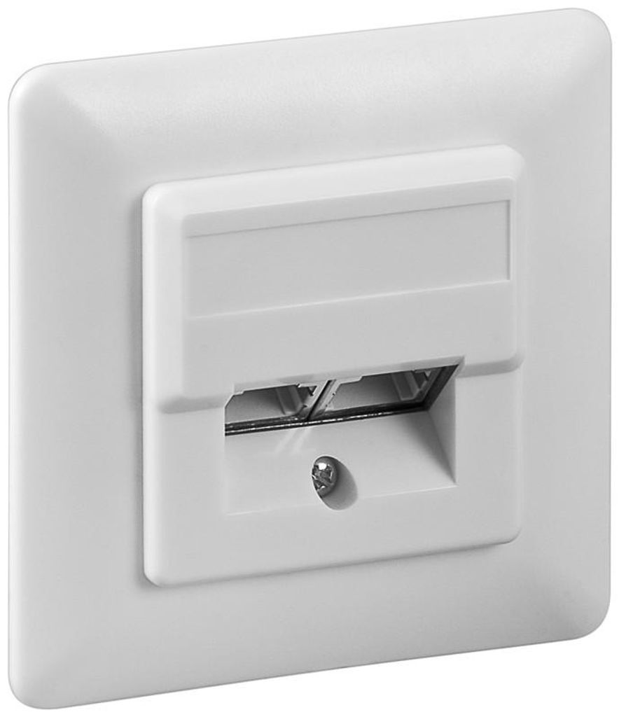 goobay Cat 5e inbouwdoos, 2 x RJ45, afgeschermd, wit Productafbeelding 