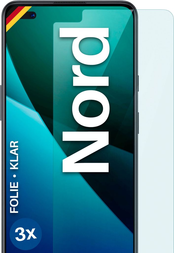 moex 3x Schutzfolie kompatibel mit OnePlus Nord - Displayschutzfolie dünn Folie, Klar
